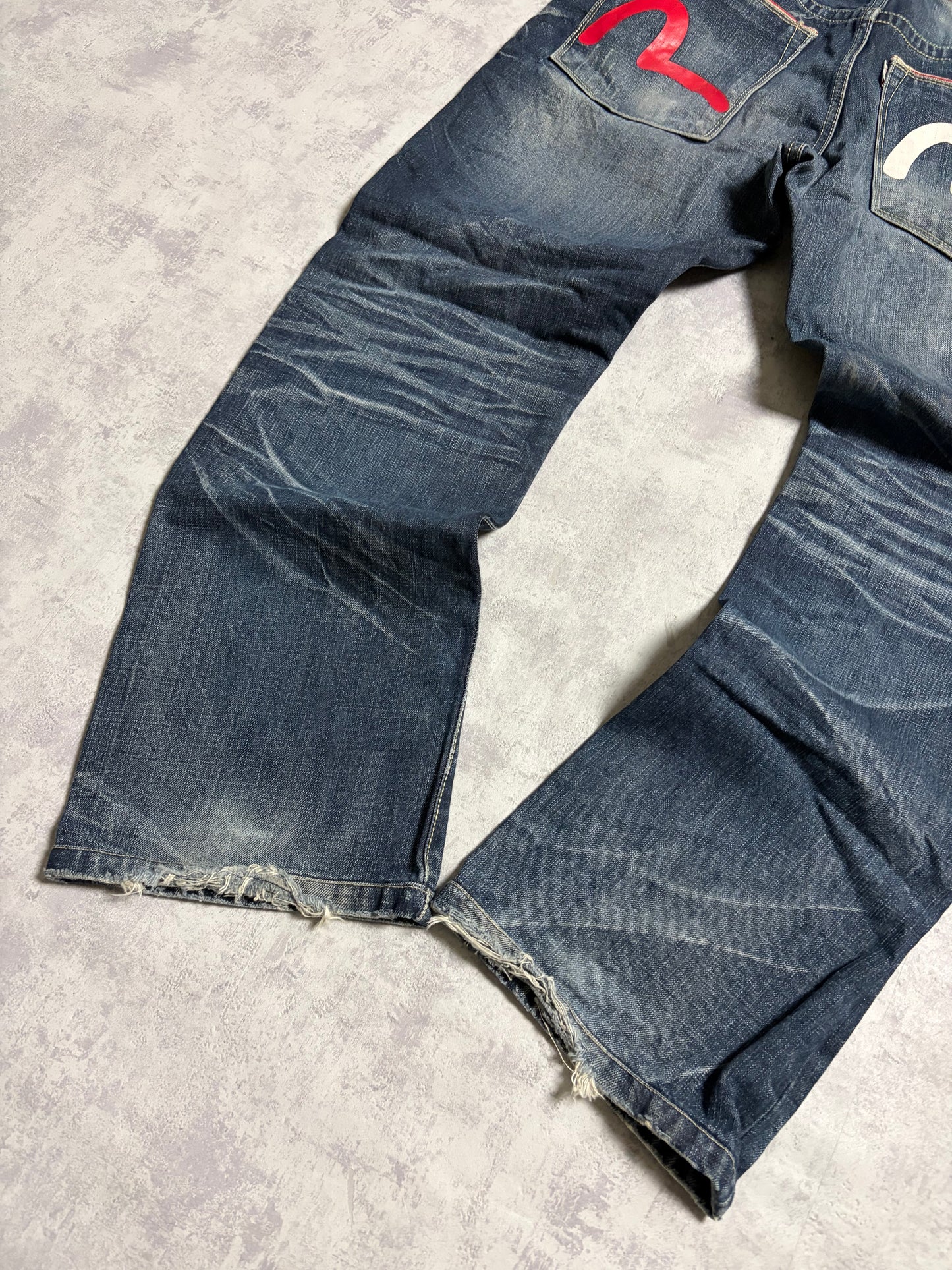 Vintage Evisu Straight Fit Seagull Print Jeans (M)