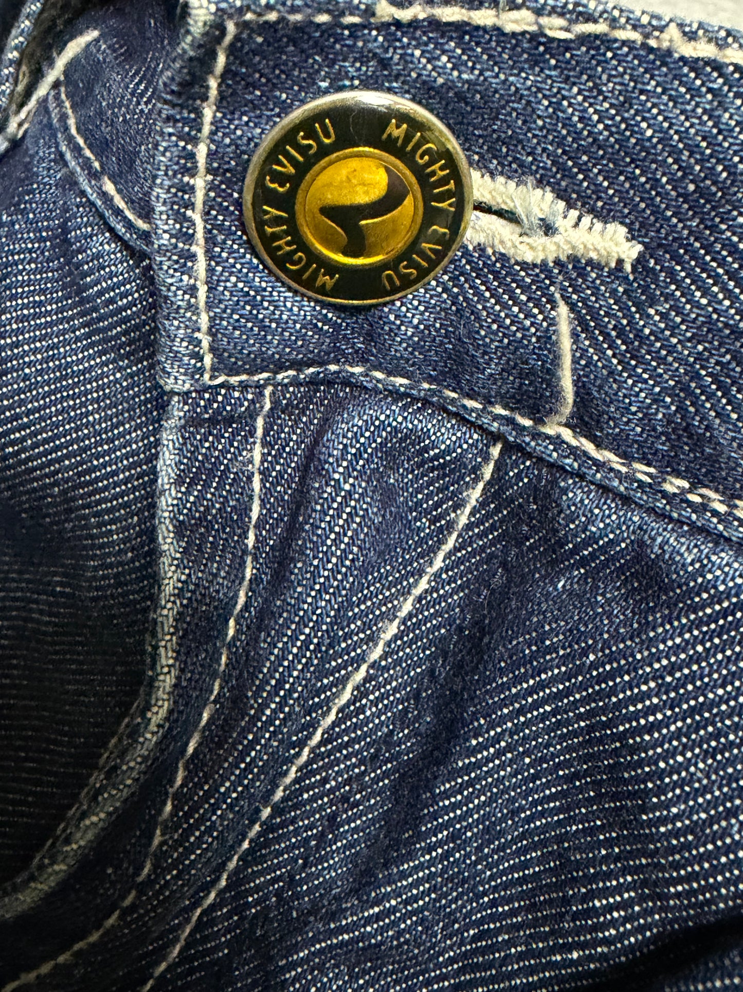 Vintage Evisu Straight Baggy Fit Jeans with Seagull Print (M)