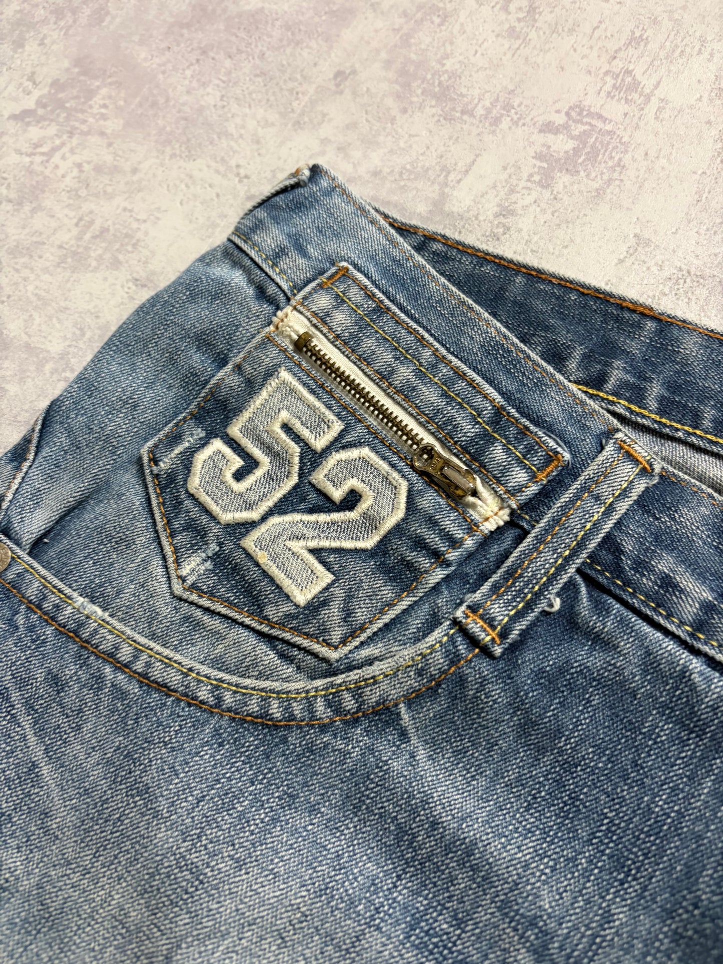 Vintage Evisu Blue Washed Straight Bootcut Fit Jeans with Seagull Rare Print (M)