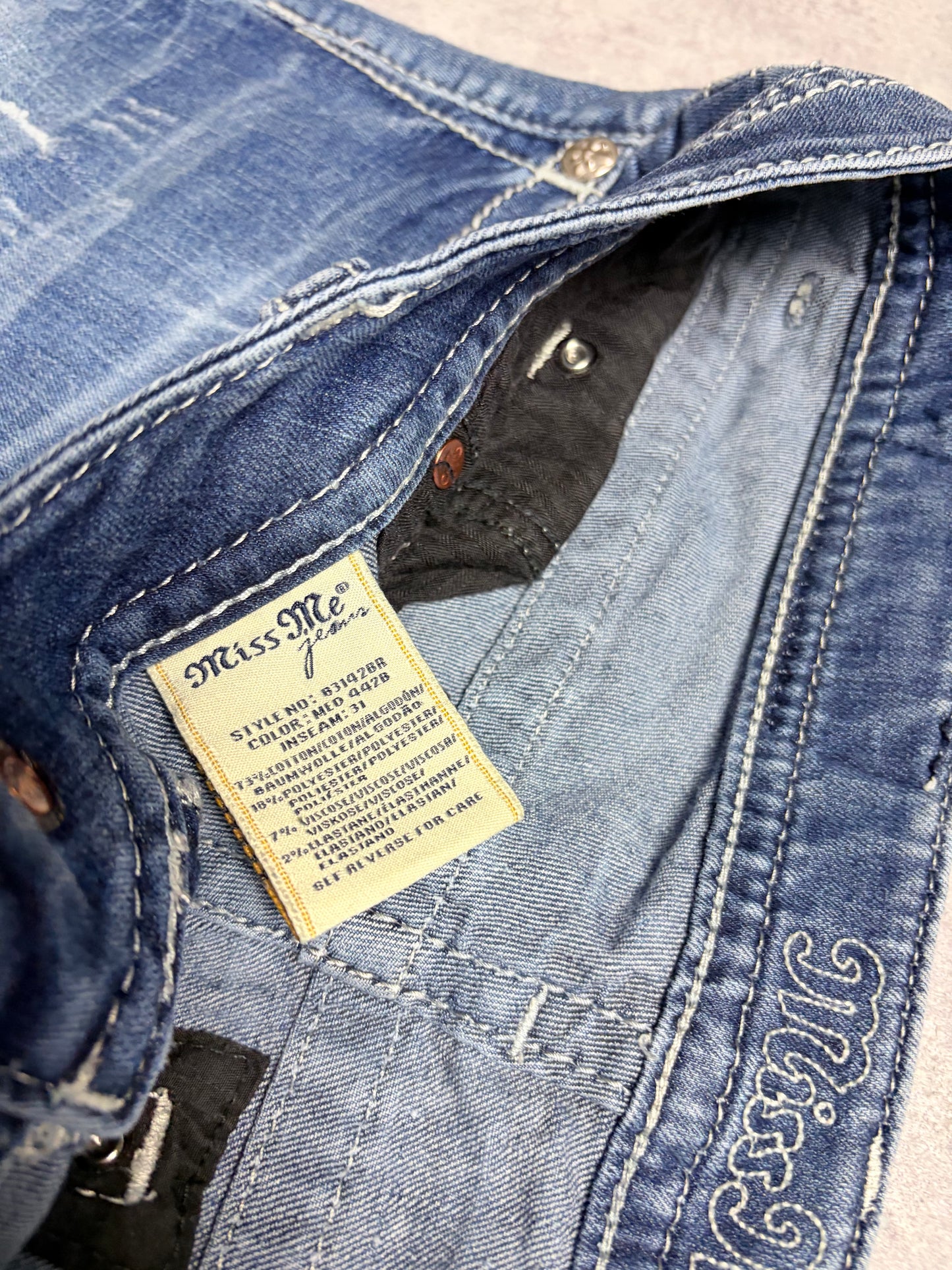 Miss Me Y2K Low Waist Bootcut Jeans (S)