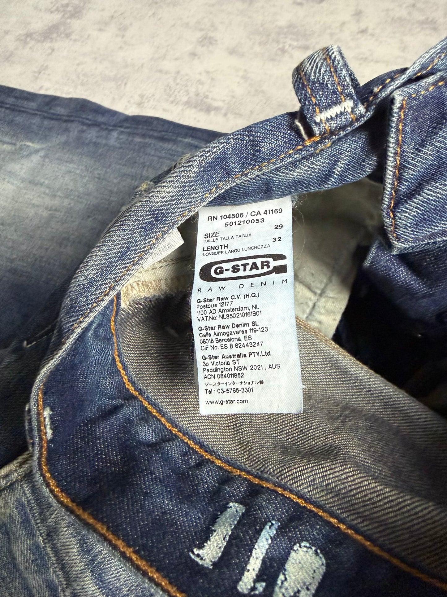 G-Star Straight Fit Darkblue Denim Jeans (S)