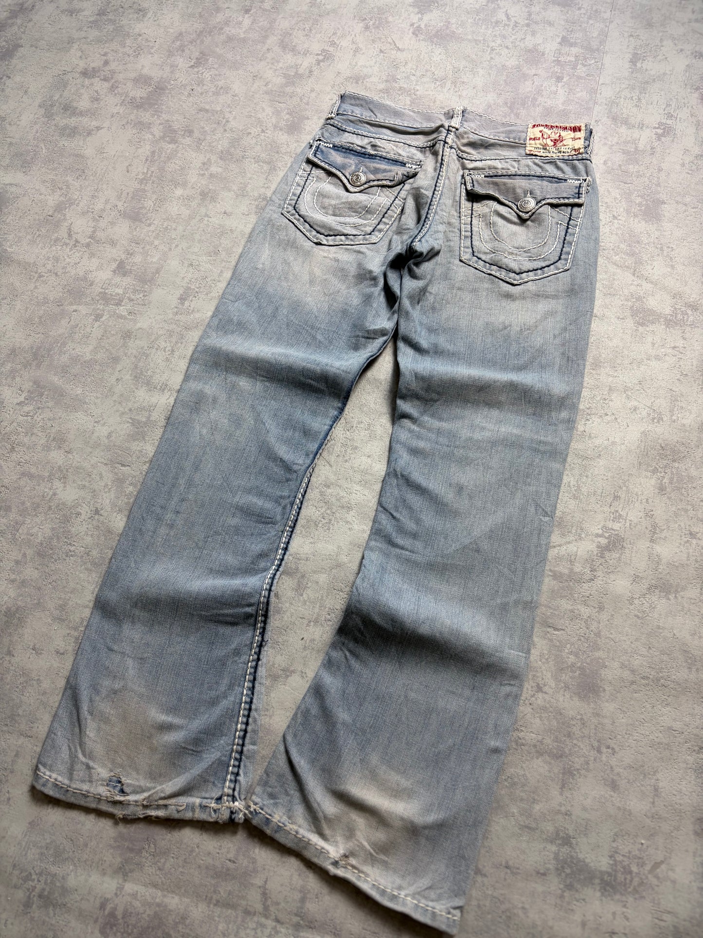 True Religion Billy Giant Big T Straight Bootcut Denim Jeans (S)