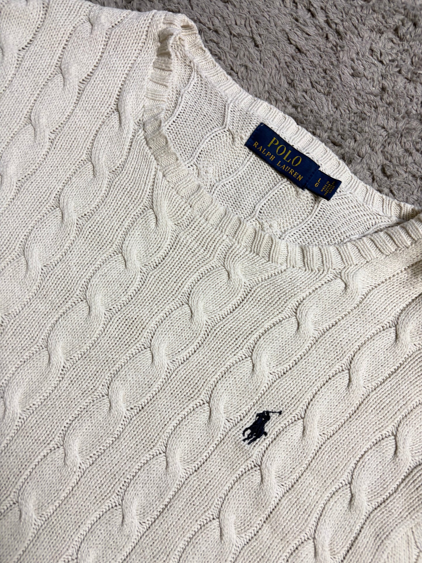 Polo Ralph Lauren Cable Knit Pullover Sweatshirt (L)