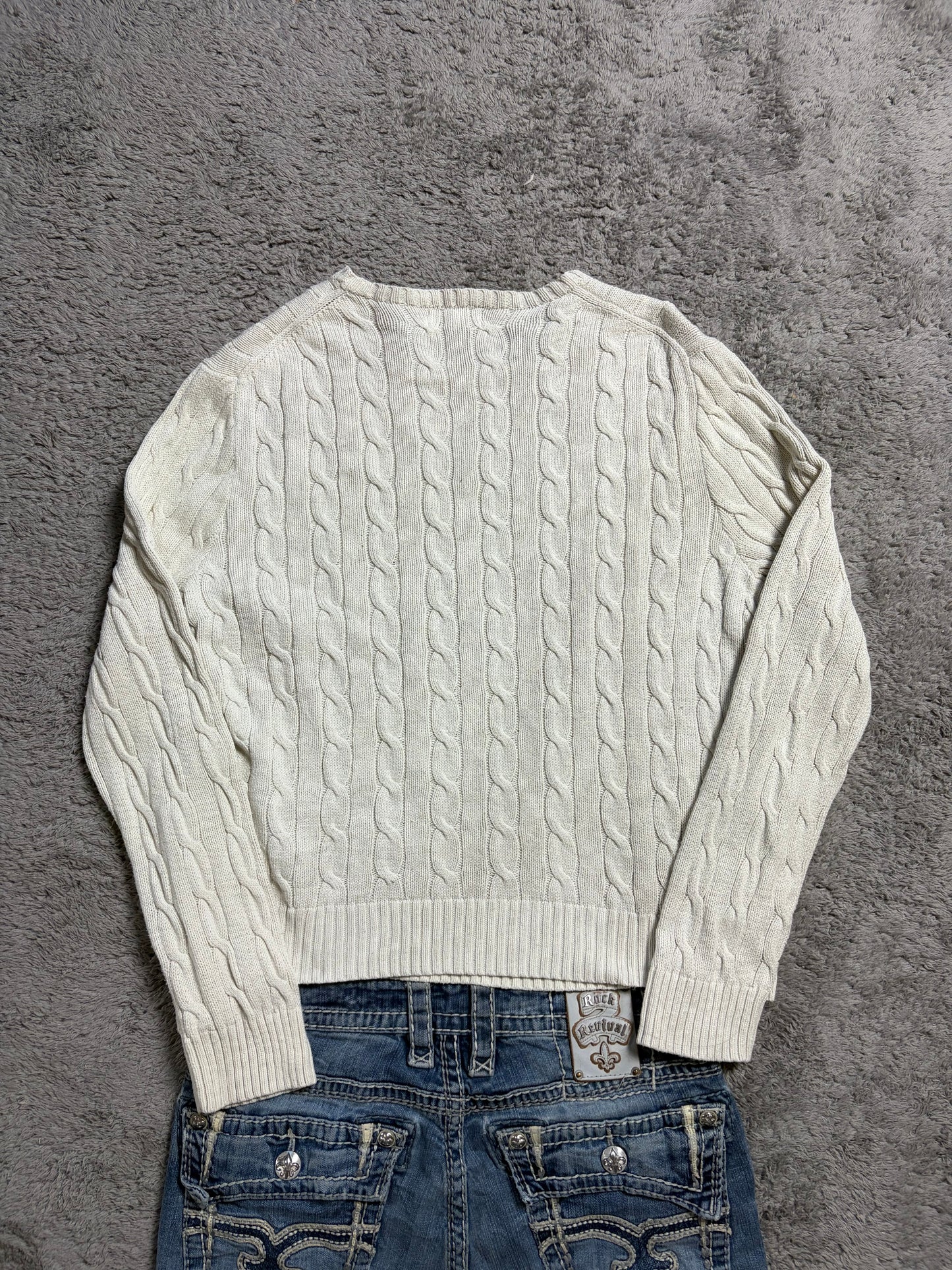 Polo Ralph Lauren Cable Knit Pullover Sweatshirt (L)