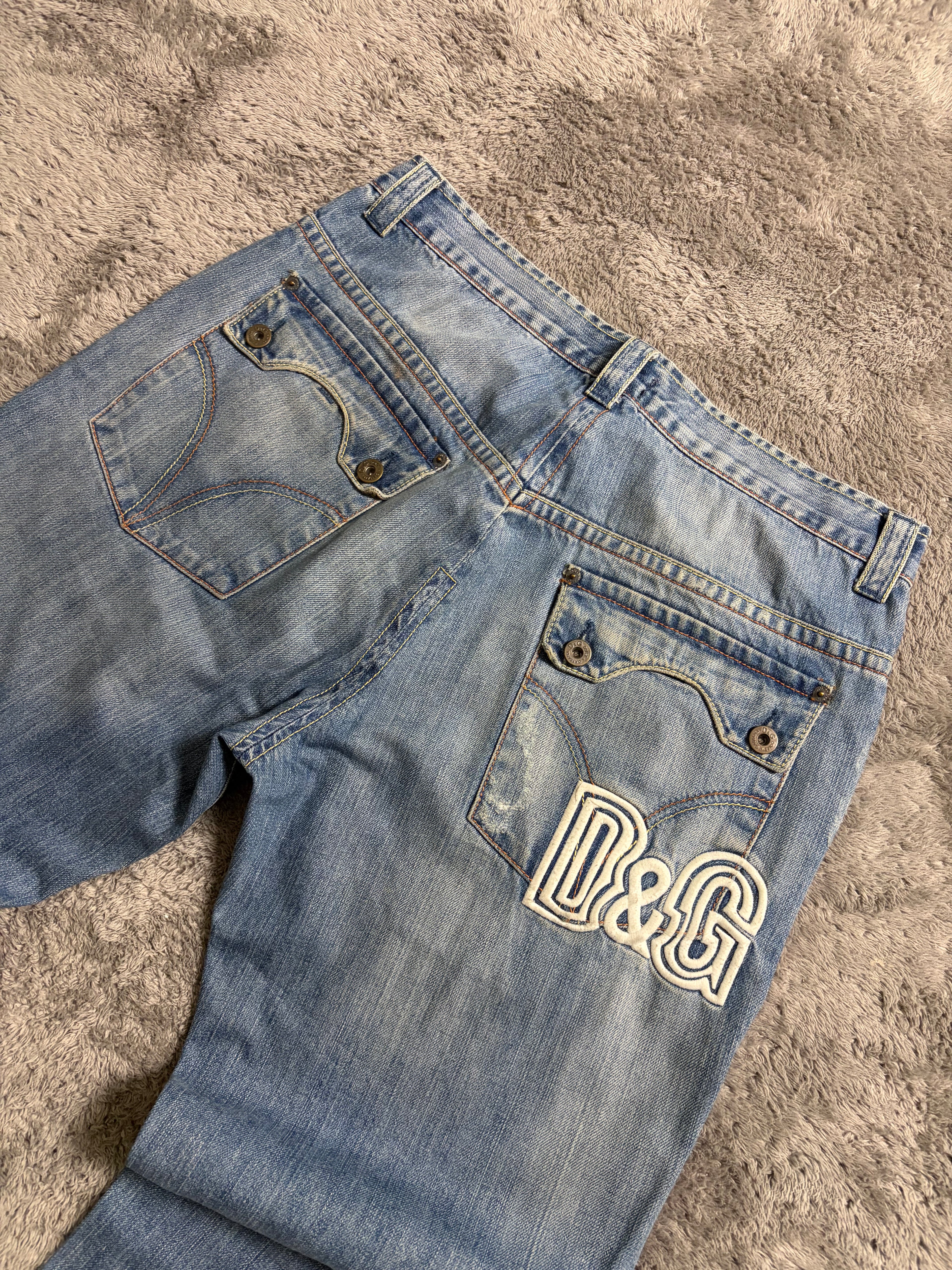 Vintage D&G Dolce & Gabbana Jeans Wide Leg Baggy Straight Fit Washed (M/L)