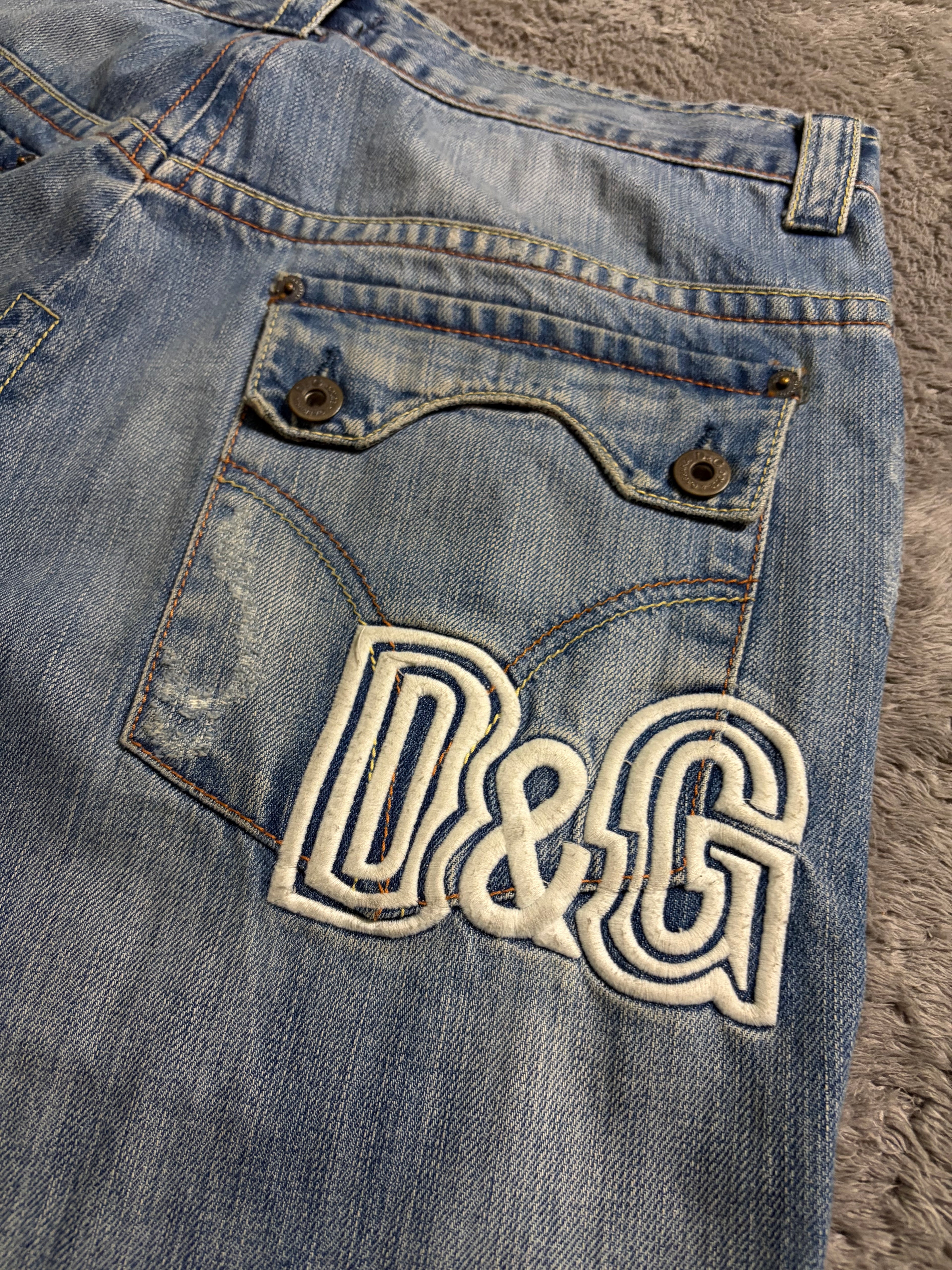 Vintage D&G Dolce & Gabbana Jeans Wide Leg Baggy Straight Fit Washed (M/L)