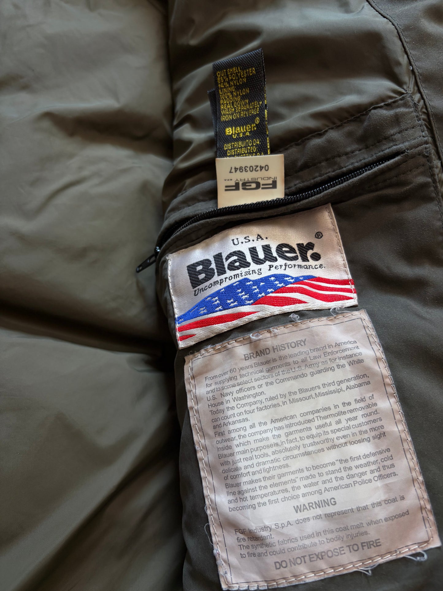 Blauer USA Down Puffer Jacket Khaki (L)