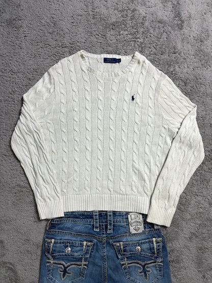 Polo Ralph Lauren Cable Knit Pullover Sweatshirt (L)