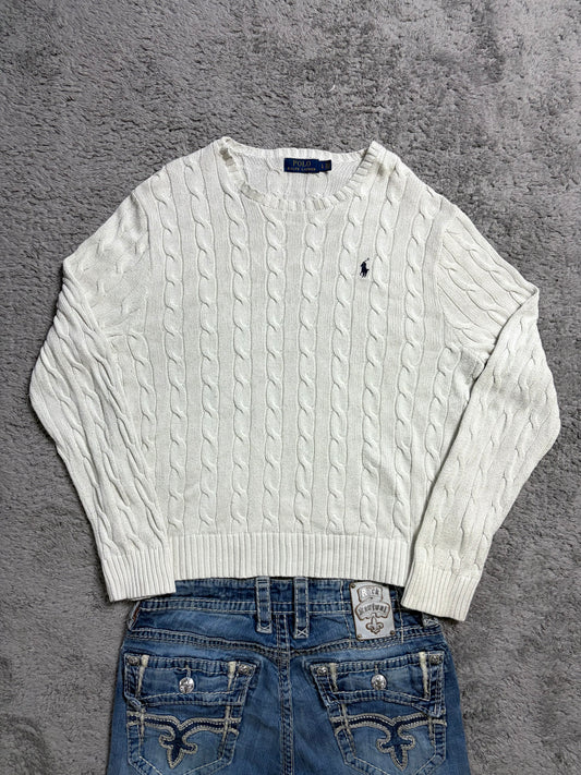 Polo Ralph Lauren Cable Knit Pullover Sweatshirt (L)