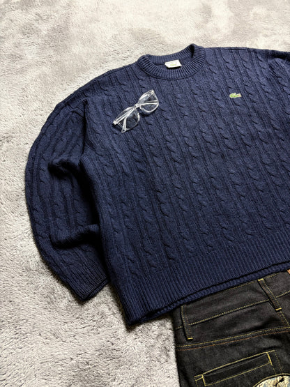 Vintage 2000s Lacoste Sweater Cable Knitwear (L)