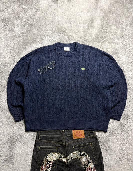 Vintage 2000s Lacoste Sweater Cable Knitwear (L)
