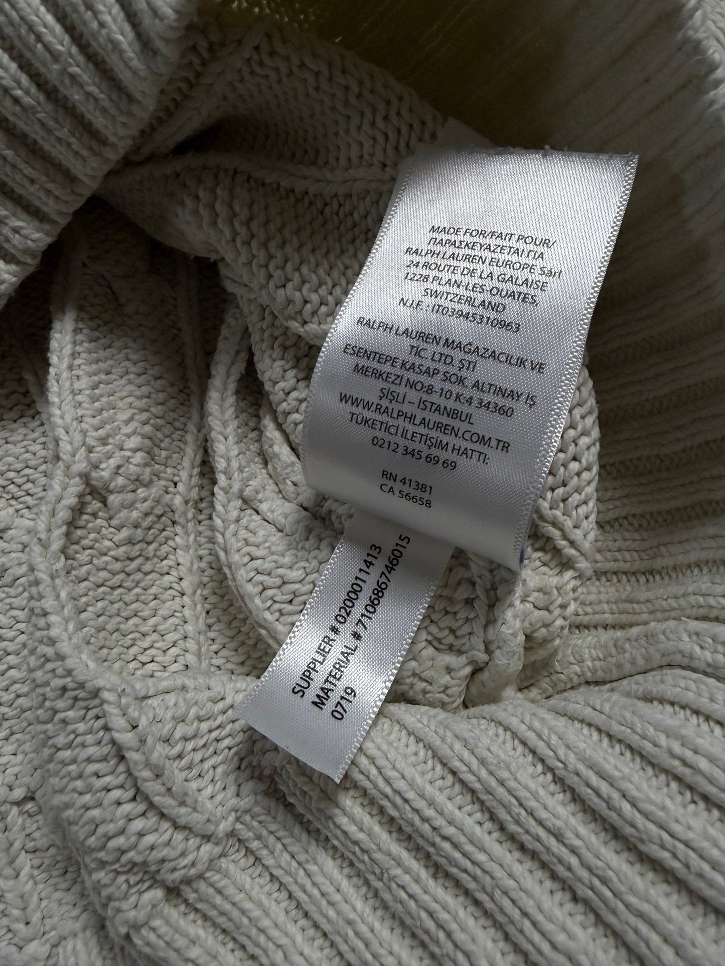 Polo Ralph Lauren Cable Knit Pullover Sweatshirt (L)