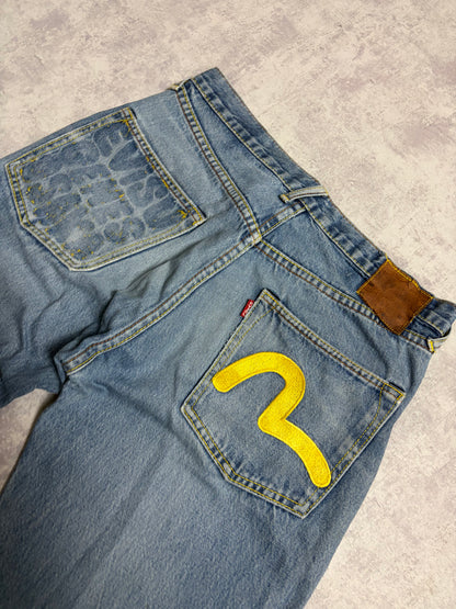 Vintage Evisu Straight Baggy Flared Fit Jeans with Backprint (M)