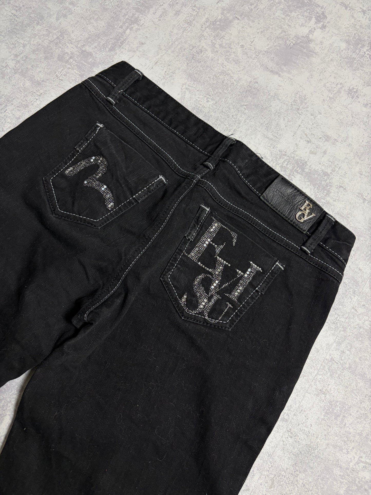 Vintage Evisu Straight Slim Fit Jeans with Print (S)
