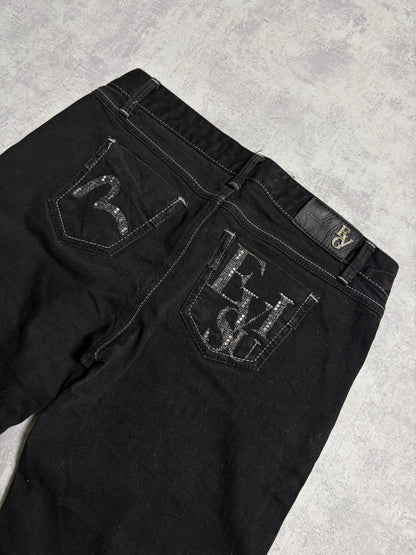 Vintage Evisu Straight Slim Fit Jeans with Print (S)