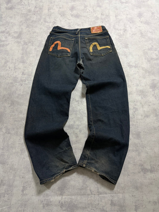 Vintage Evisu Straight Fit Seagull Backprint Jeans (M)