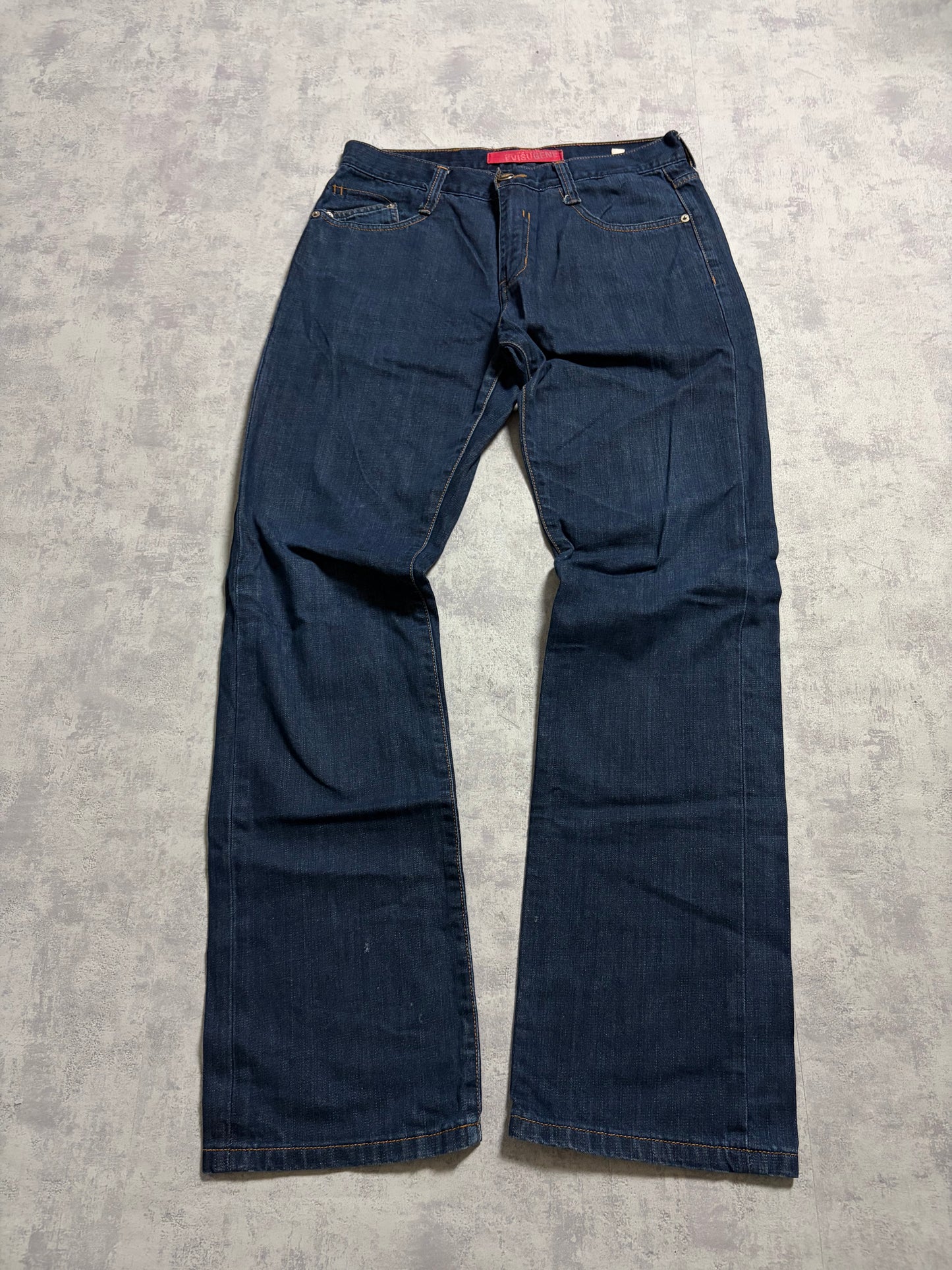 Vintage Evisu Navy Straight Flared Fit Jeans with Backprint (M)