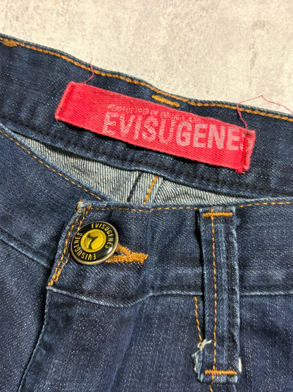 Vintage Evisu Navy Straight Flared Fit Jeans with Backprint (M)