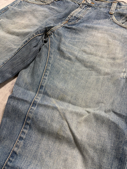 Vintage Evisu Blue Washed Straight Bootcut Fit Jeans with Seagull Rare Print (M)