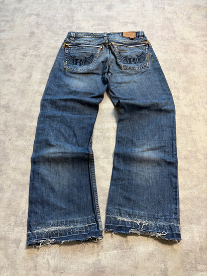 Vintage Kaporal Straight Bootcut Fit Jeans with Print (S/M)
