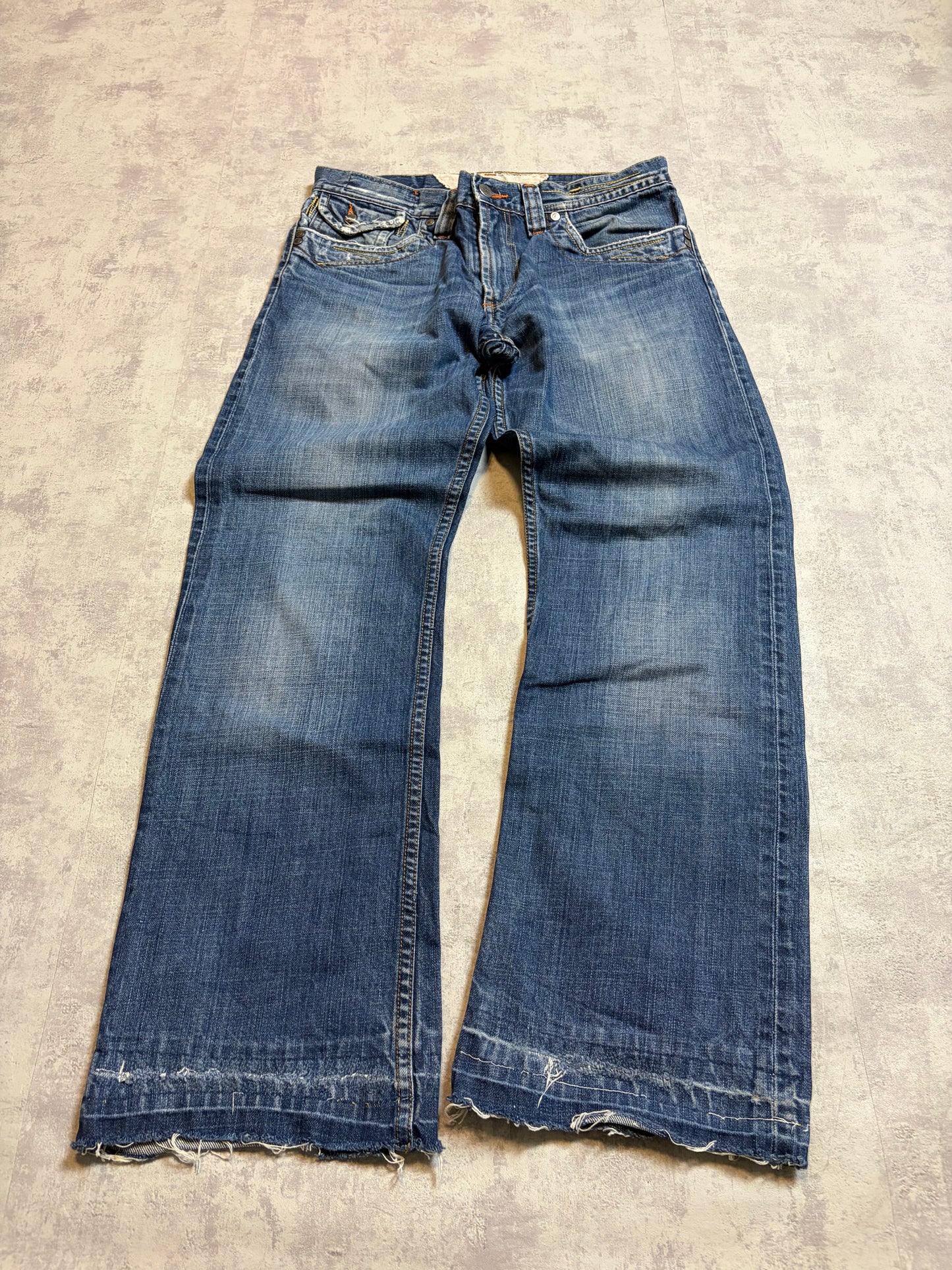 Vintage Kaporal Straight Bootcut Fit Jeans with Print (S/M)