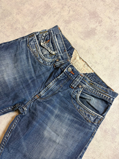 Vintage Kaporal Straight Bootcut Fit Jeans with Print (S/M)