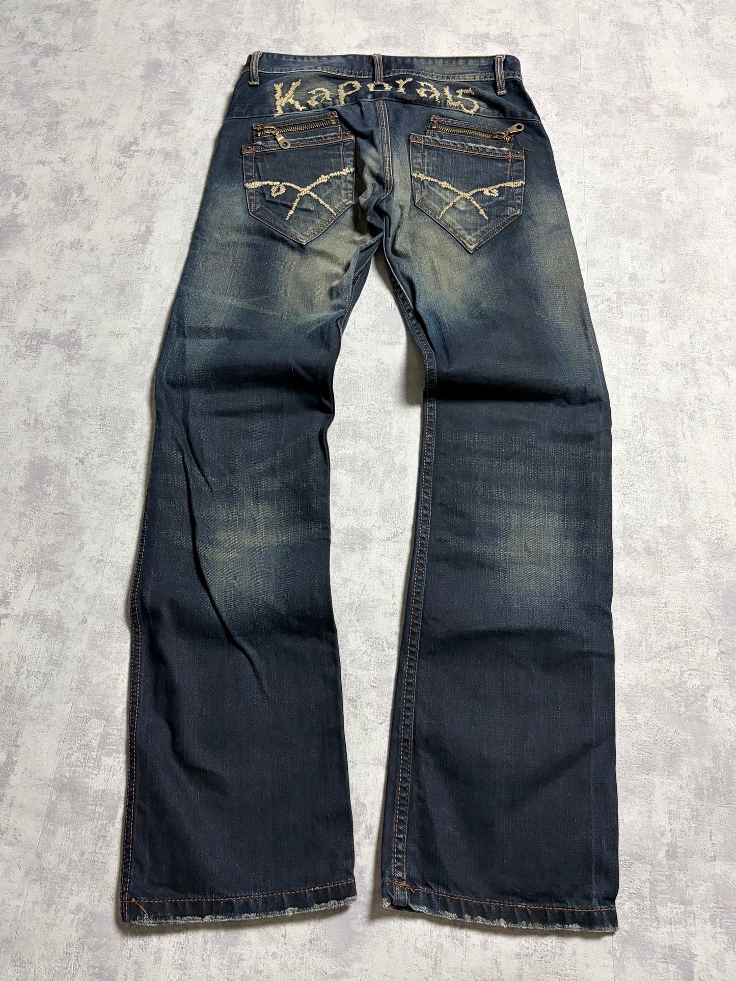 Vintage Kaporal Straight Bootcut Fit Jeans with Print (M/L)