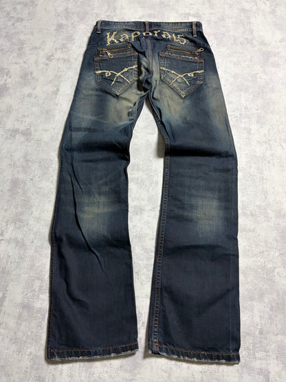Vintage Kaporal Straight Bootcut Fit Jeans with Print (M/L)