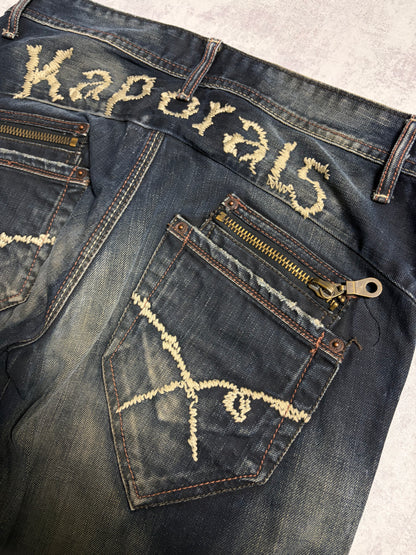 Vintage Kaporal Straight Bootcut Fit Jeans with Print (M/L)