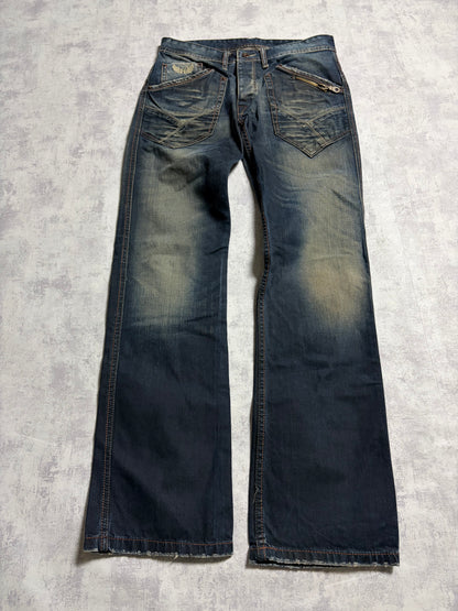 Vintage Kaporal Straight Bootcut Fit Jeans with Print (M/L)