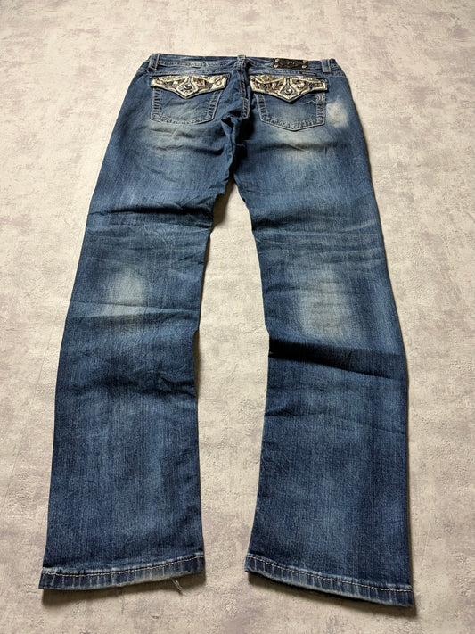 Miss Me Y2K Low Waist Straight Slim Jeans (M)