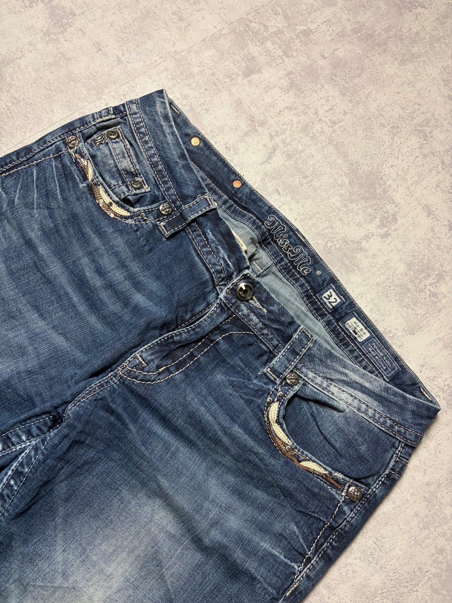 Miss Me Y2K Low Waist Straight Slim Jeans (M)