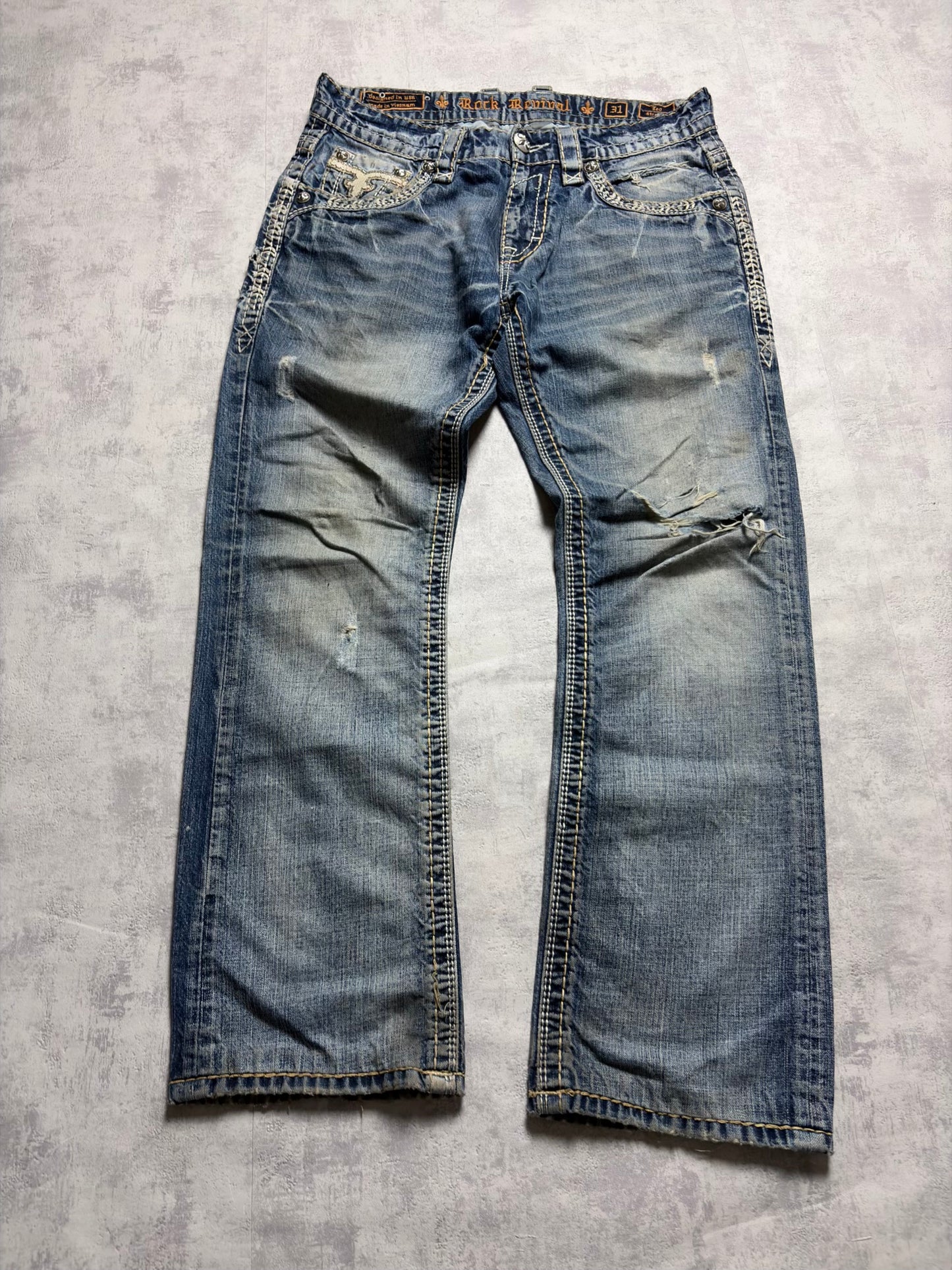 Vintage Rock Revival Leo Straight Fit Jeans (M)