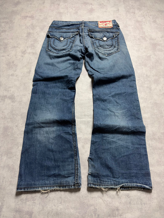 True Religion Billy Giant Big T Straight Bootcut Denim Jeans (M)