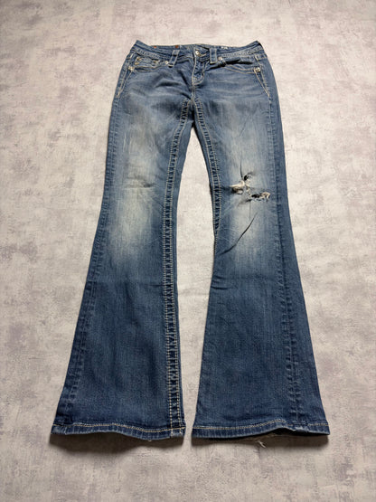 Miss Me Y2K Low Waist Embroidery Bootcut Jeans (XS/S)