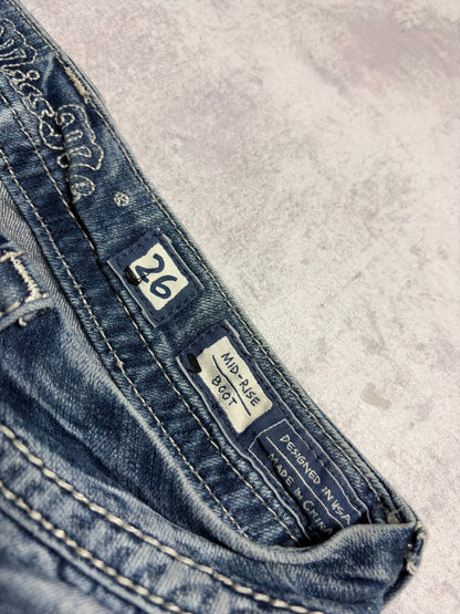 Miss Me Y2K Low Waist Embroidery Bootcut Jeans (XS/S)