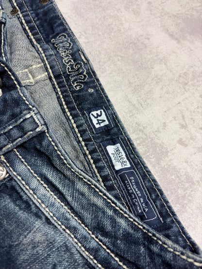 Miss Me Y2K Low Waist Embroidery Bootcut Jeans (M)