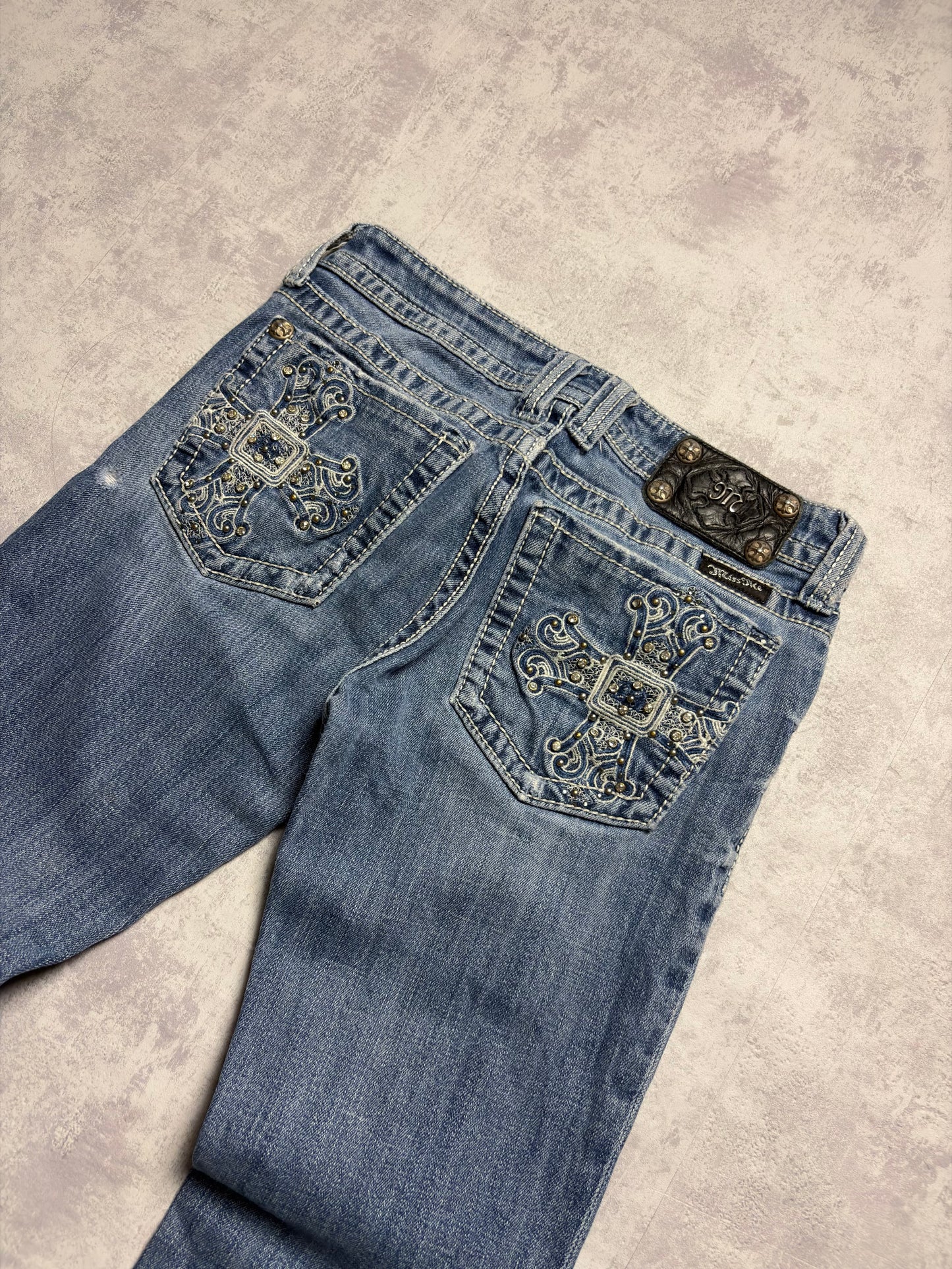 Miss Me Y2K Low Waist Bootcut Jeans (XS/S)