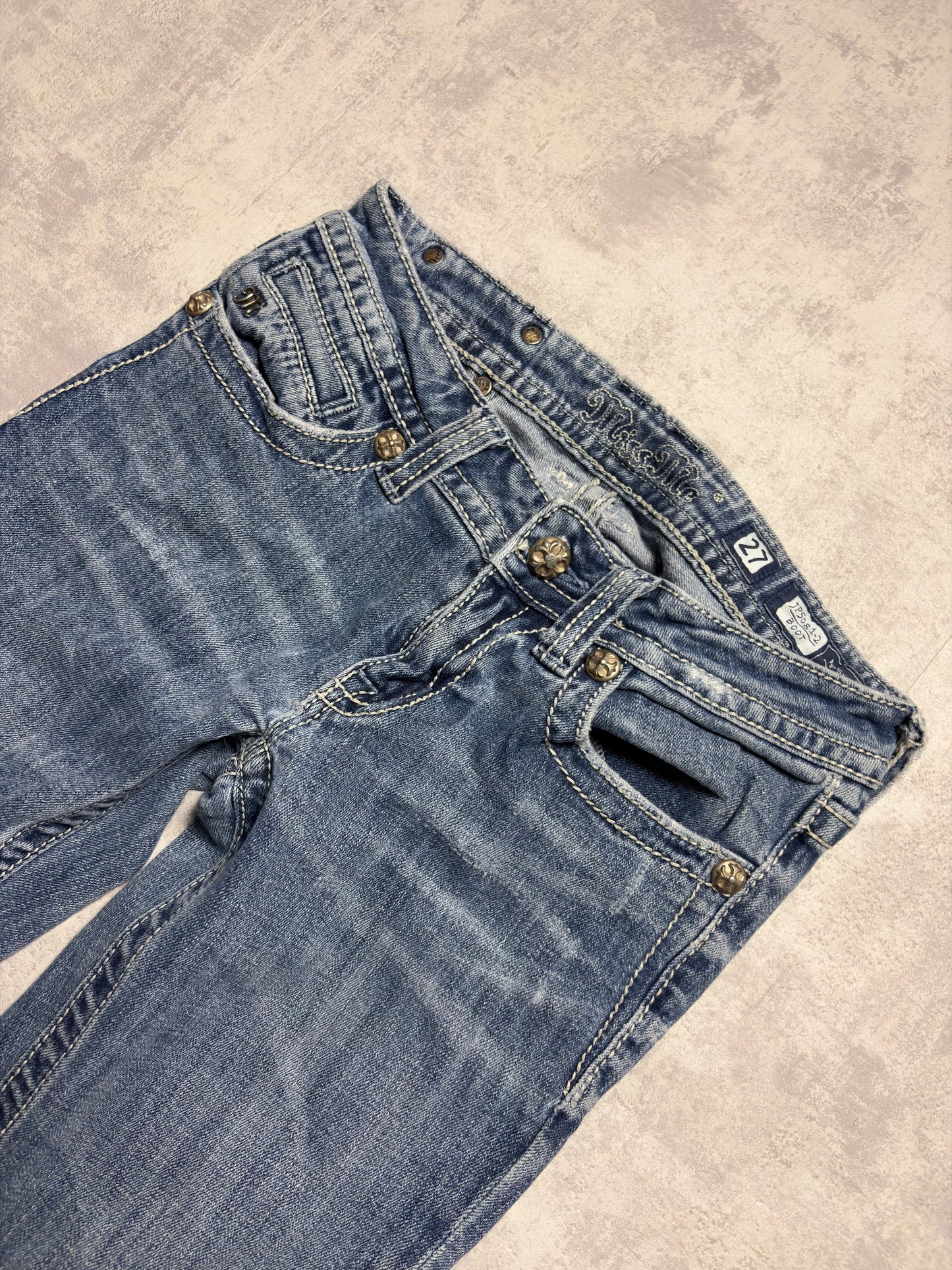 Miss Me Y2K Low Waist Bootcut Jeans (XS/S)