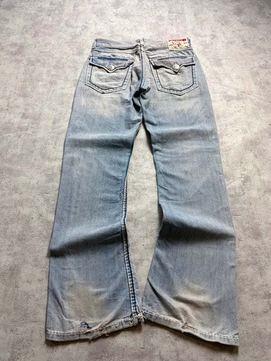 True Religion Billy Giant Big T Straight Bootcut Denim Jeans (S)