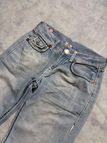 True Religion Billy Giant Big T Straight Bootcut Denim Jeans (S)