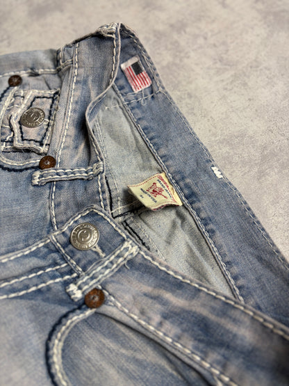 True Religion Billy Giant Big T Straight Bootcut Denim Jeans (S)