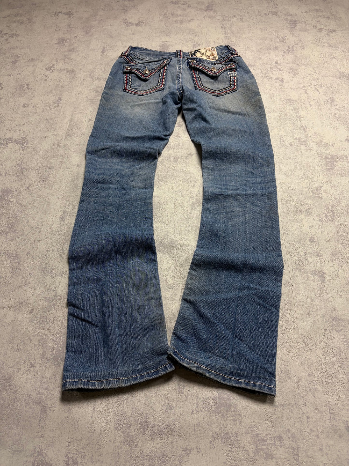 Miss Me Y2K Low Waist Embroidery Bootcut Slim Jeans (XS/S)